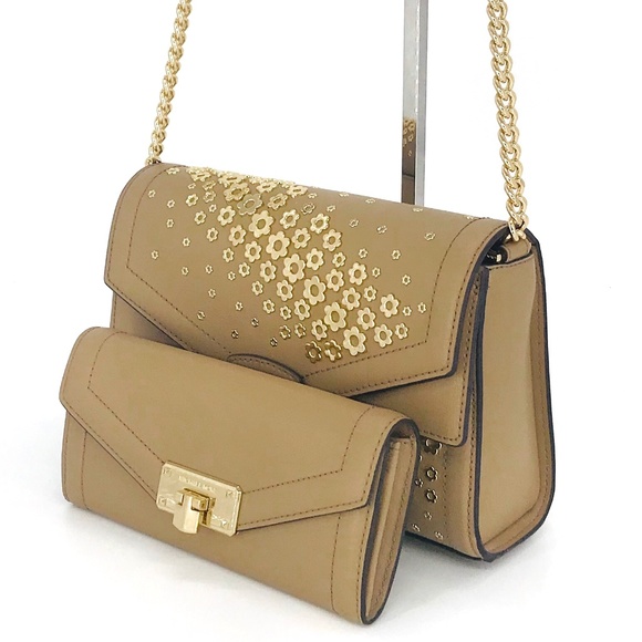 2PCS Michael Kors Kinsley Shoulder Flap Bag Wallet - Picture 2 of 8